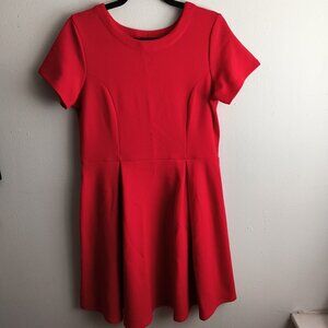 Bobeau Red Fit and Flare Dress